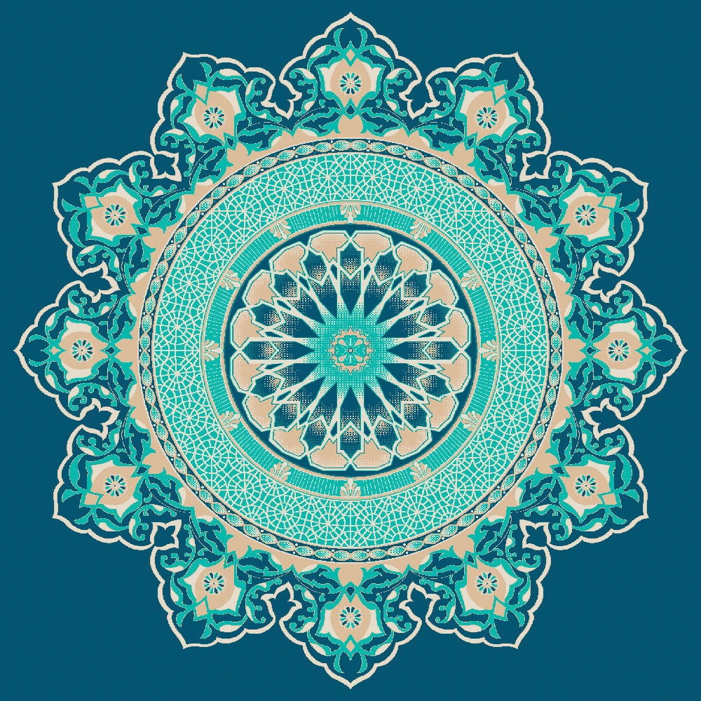 G101_G144 cami halısı deseni, Turkuaz