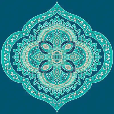 G155 cami halısı deseni, Turkuaz