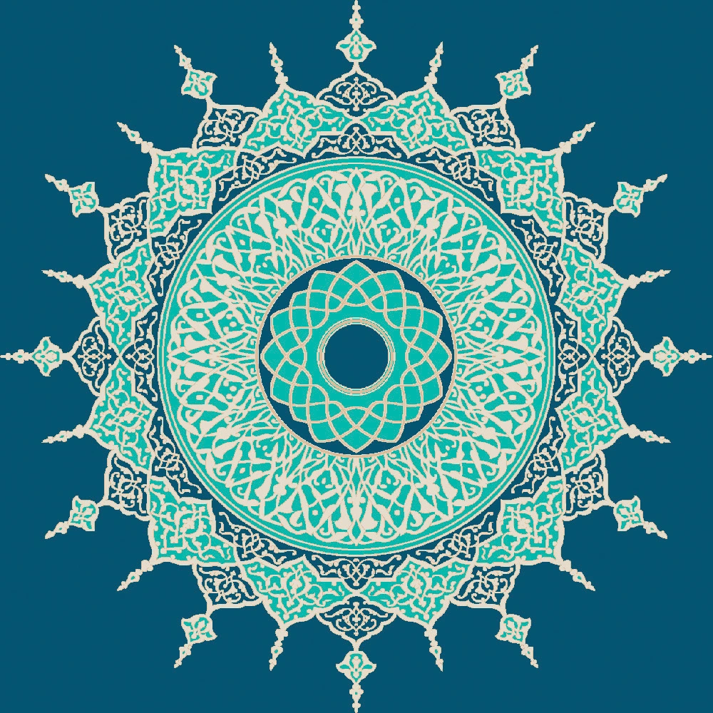 G214 cami halısı deseni, Turkuaz