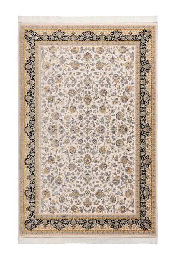 Royal Krem ve Siyah Salon Halısı RYL039