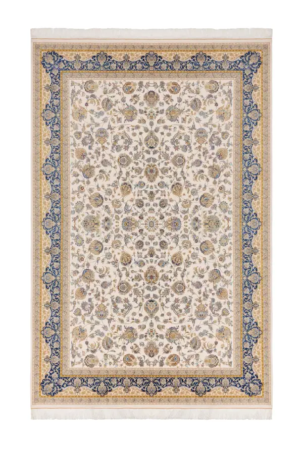 Royal Krem ve Lacivert Salon Halısı RYL022