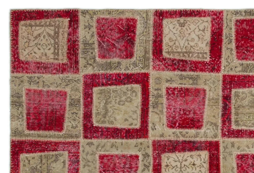Apex Patchwork Halı Kırmızı 21045 - görsel 4