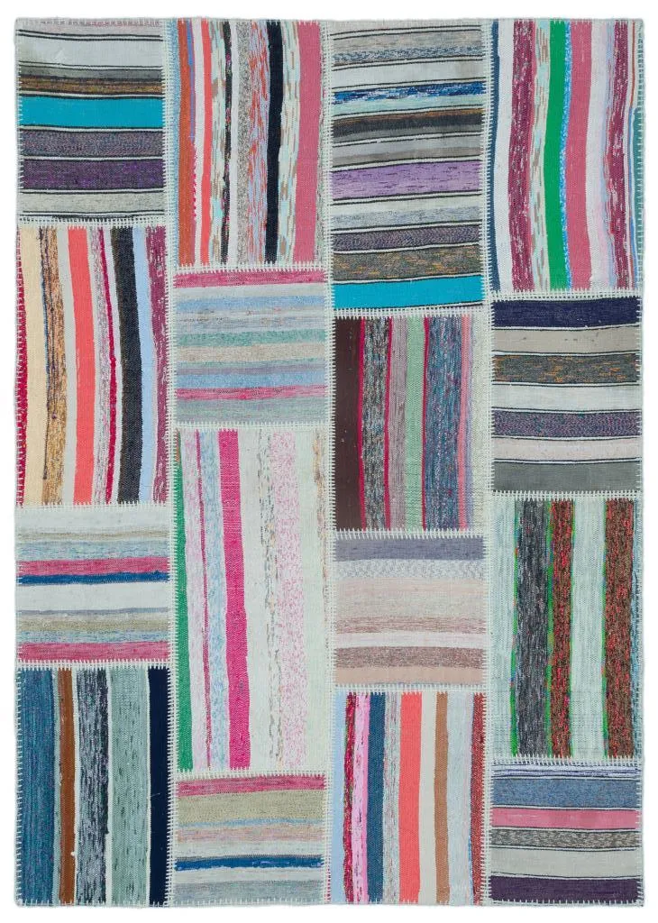 Apex Kilim Patchwork Unique Striped 25456 - görsel 1