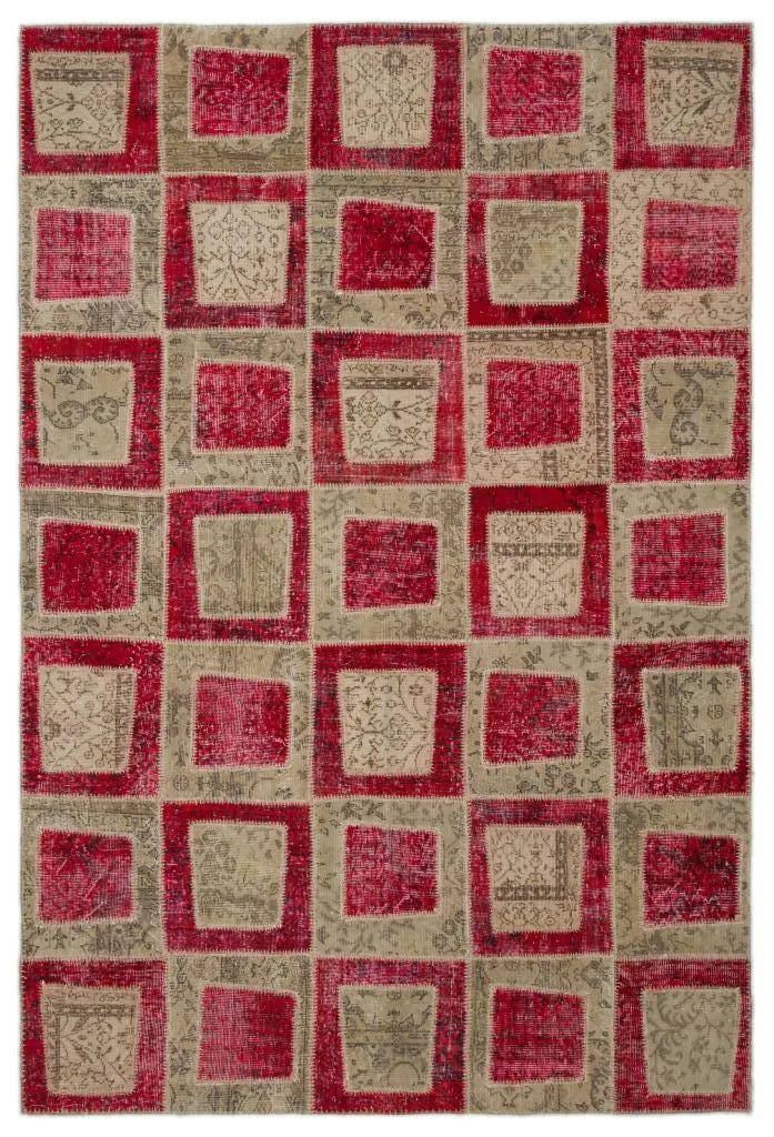 Apex Patchwork Halı Kırmızı 21045 - görsel 1