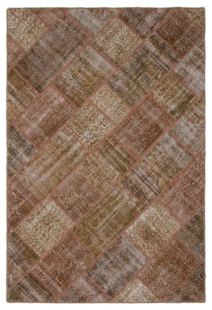 Apex Patchwork Halı Kahve 21006 - görsel 1
