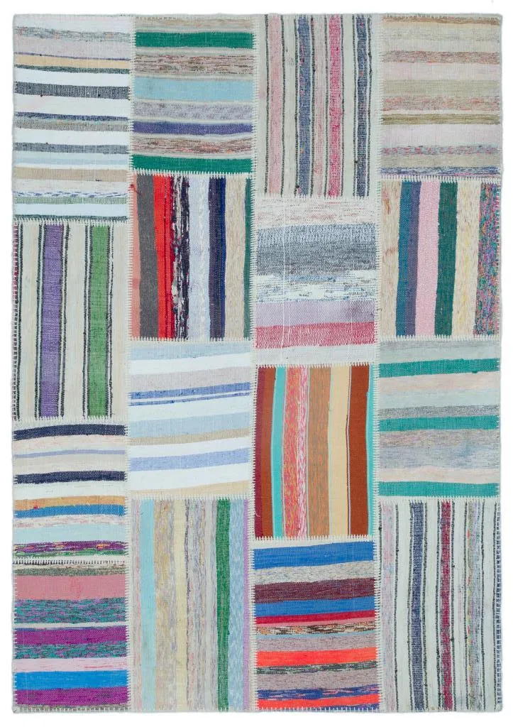 Apex Kilim Patchwork Unique Striped 25483 - görsel 1