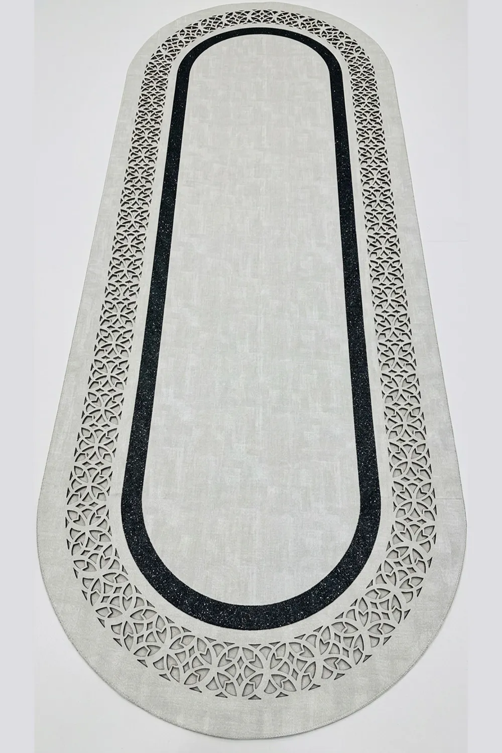 Rono Deri Oval Gri Siyah - görsel 1