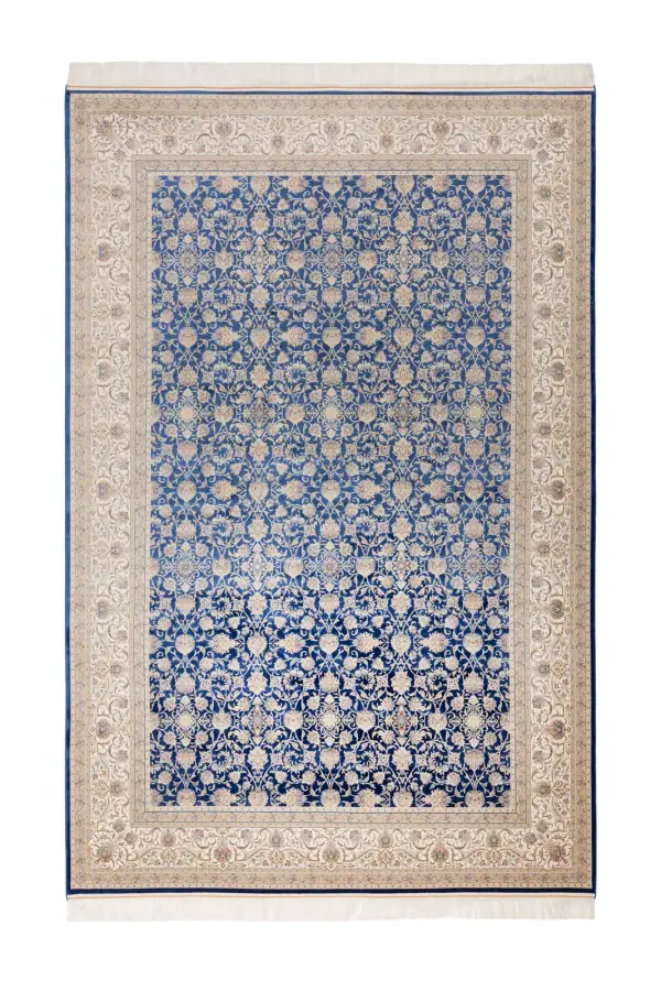 Royal Lacivert ve Krem Salon Halısı RYL03