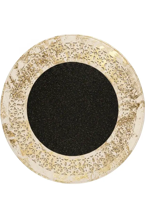 Rono Deri Yuvarlak Gold Siyah