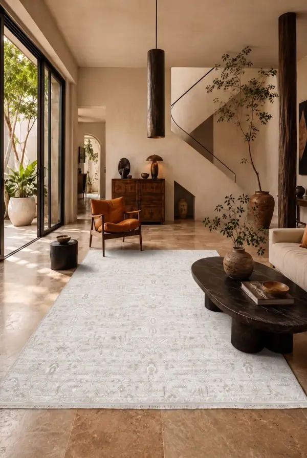 Romans Vizyon 3511 Bej Vintage Desenli Akrilik Salon Halısı