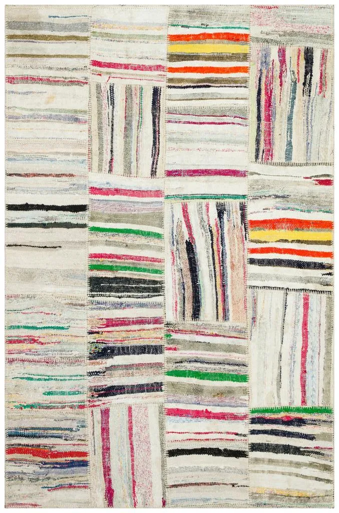 Apex Kilim Patchwork Unique Striped 36364 - görsel 1