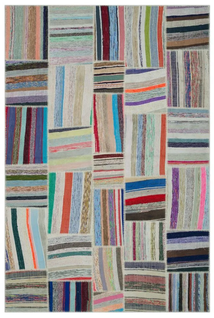 Apex Kilim Patchwork Unique Striped 22403 - görsel 1
