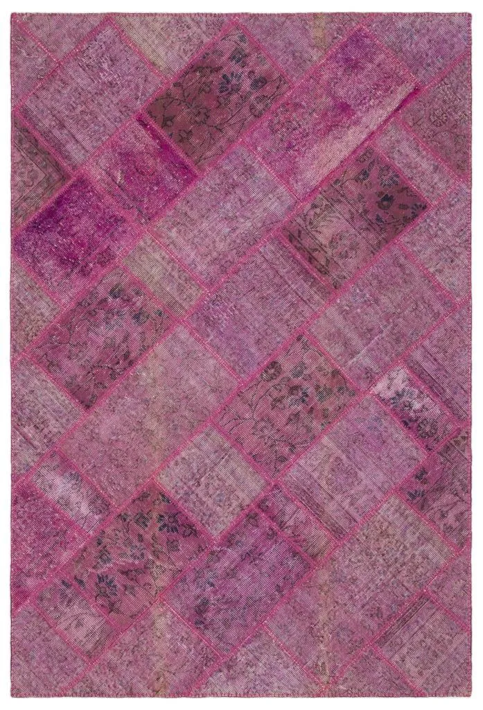 Apex Patchwork Halı Pembe 21542 - görsel 1