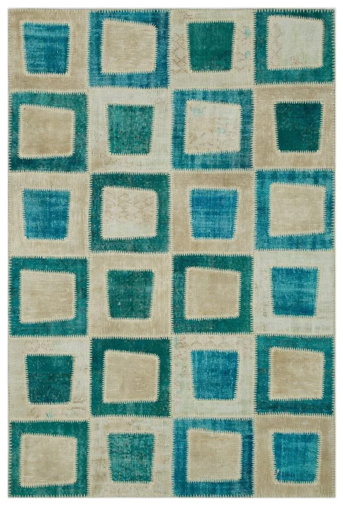 Apex Patchwork Halı Turkuaz 21788 - görsel 1