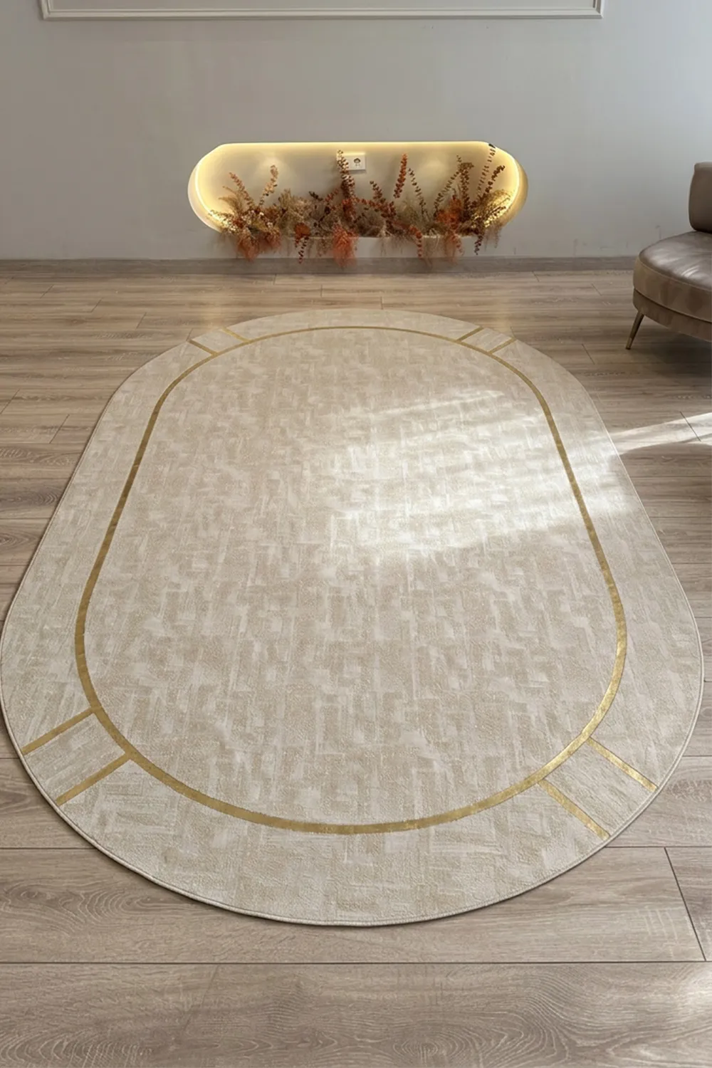 Rono Deri Oval Bej Gold - görsel 3