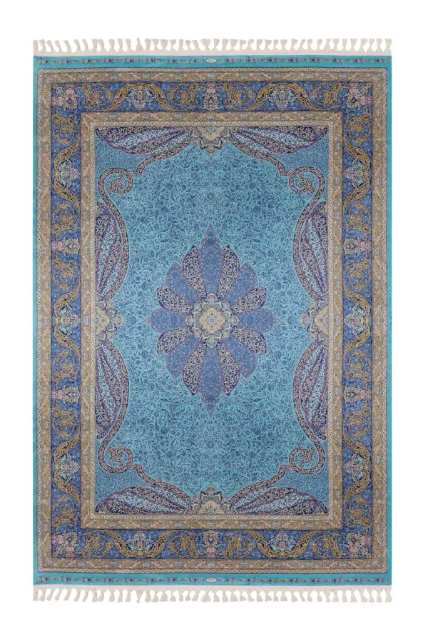 Kaftan Turkuaz ve Lacivert Salon Halısı KF2303