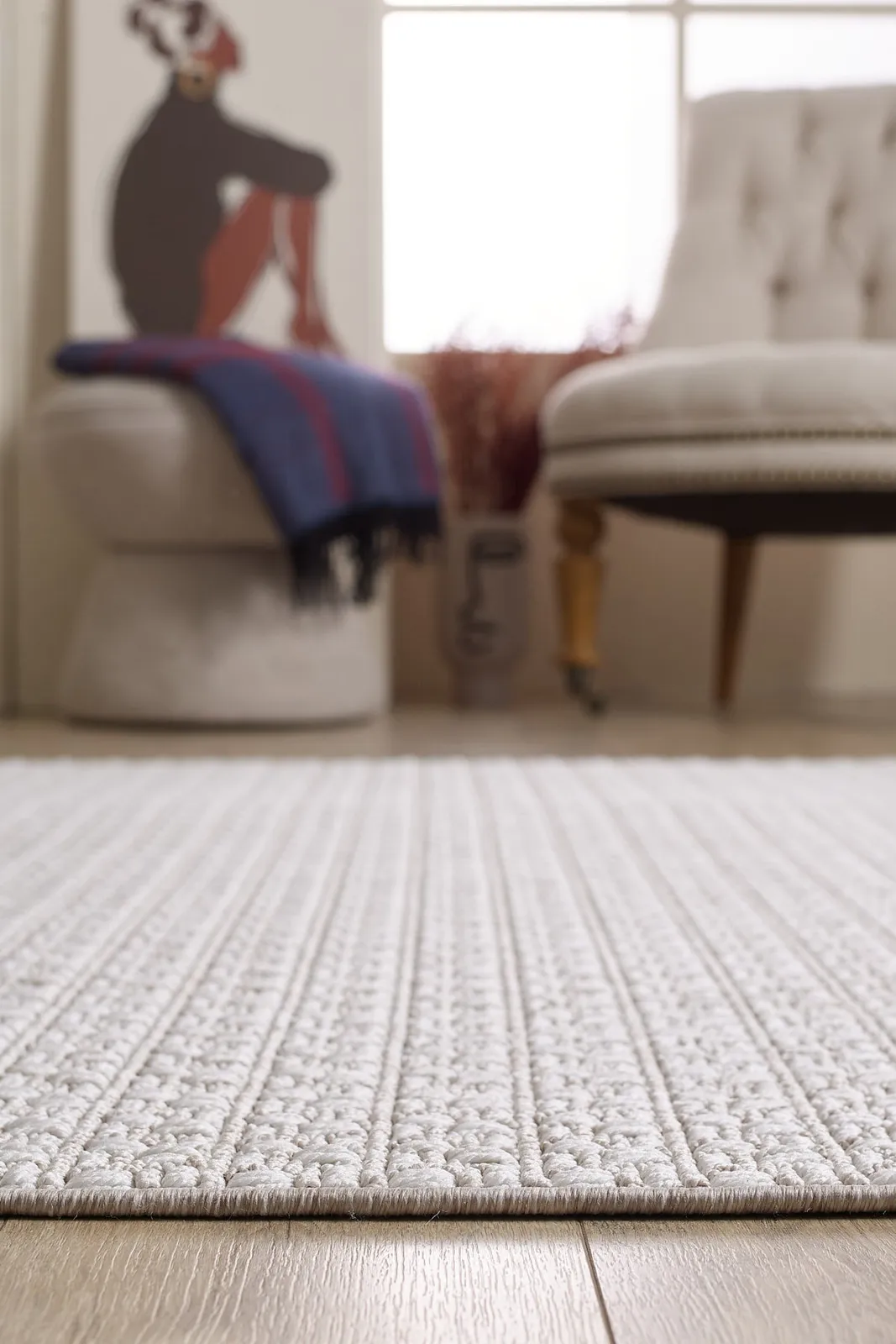 Pure Beige İskandinav Tarzda Oturma Odası ve Mutfak Halısı - görsel 4