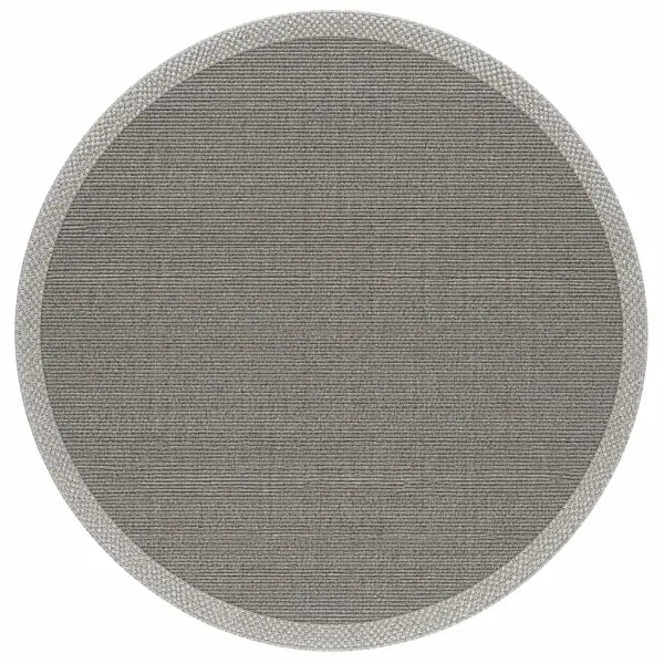 Woolhome Naturel Sisal 2002 Antrasit Gri Yuvarlak