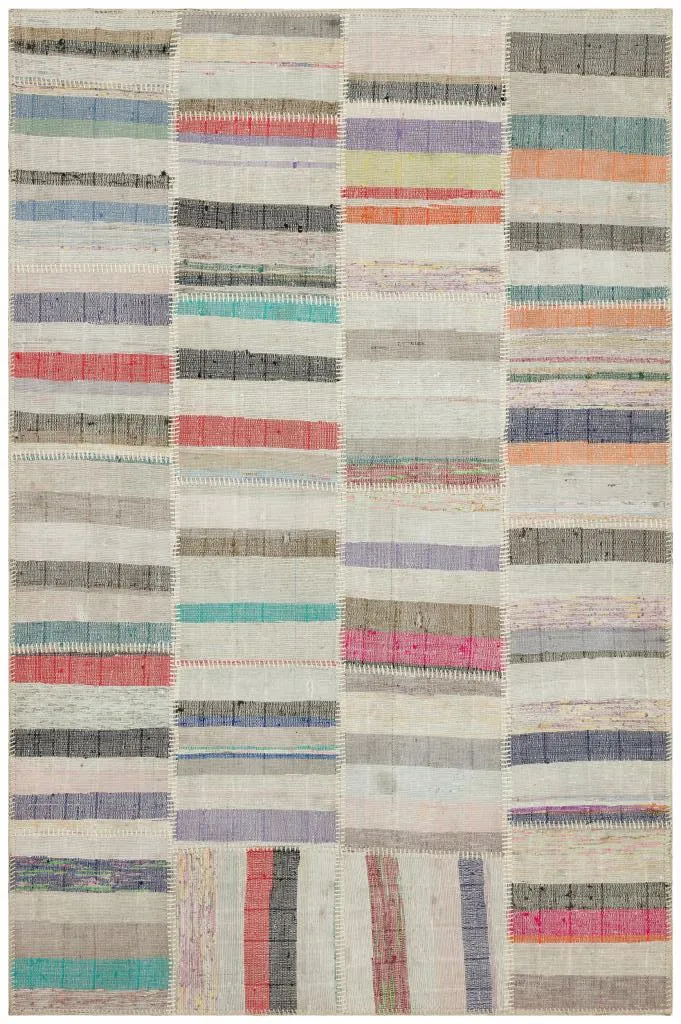 Apex Kilim Patchwork Unique Striped 36357 - görsel 1
