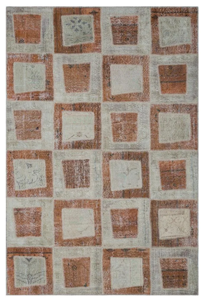 Apex Patchwork Halı Kahve 26409 - görsel 1