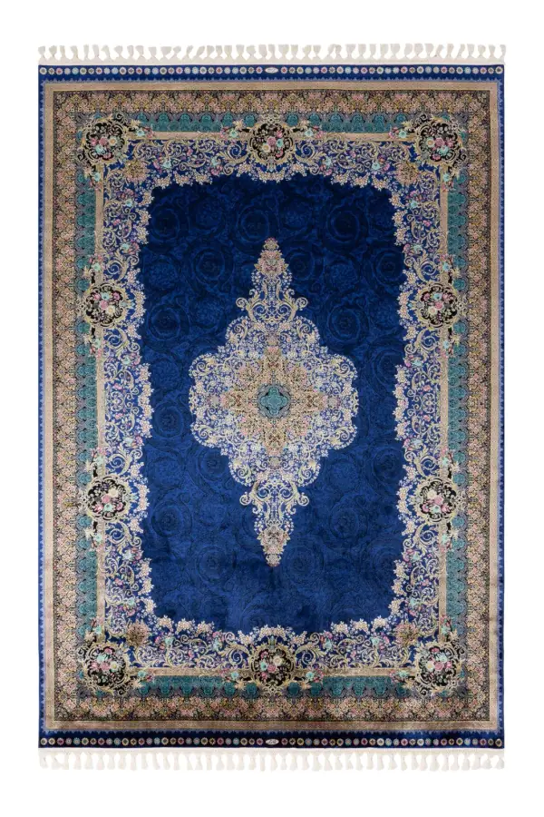 Kaftan Lacivert ve Siyah Salon Halısı KF2314
