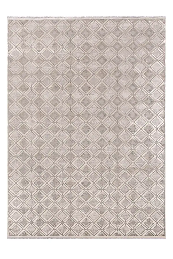 Flat Koyu Gri ve Bej Salon Halısı FLT4013
