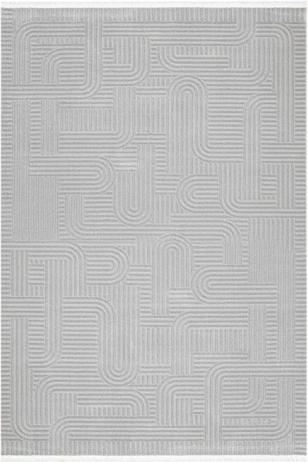 Wavy Takma Saçaklı Modern Oturma Odası, Antre ve Mutfak Halısı