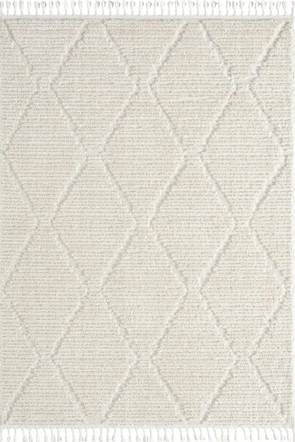Bright White İskandinav Tarzda Oturma Odası ve Mutfak Halısı