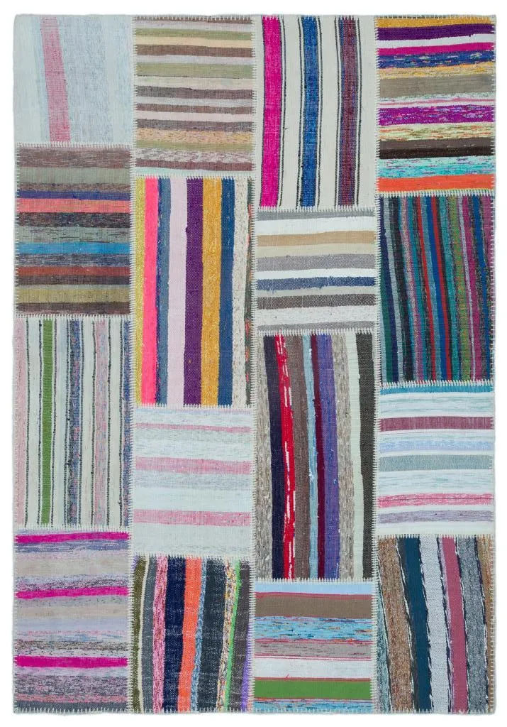 Apex Kilim Patchwork Unique Striped 25493 - görsel 1