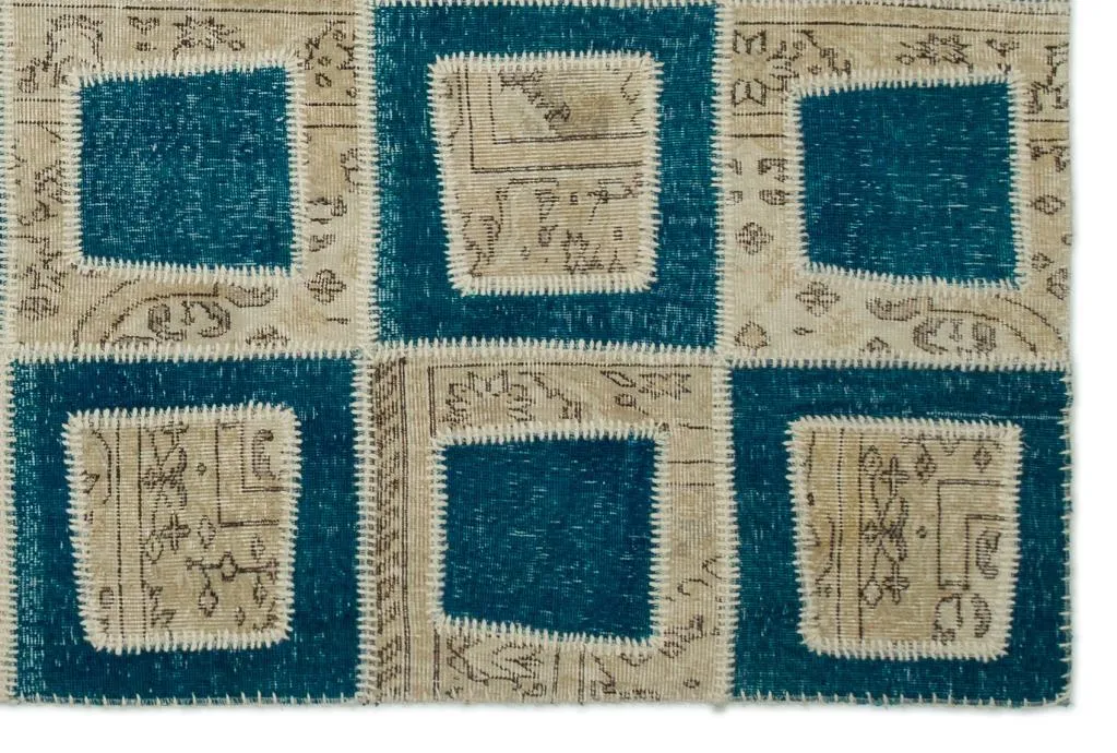 Apex Patchwork Halı Turkuaz 21346 - görsel 5