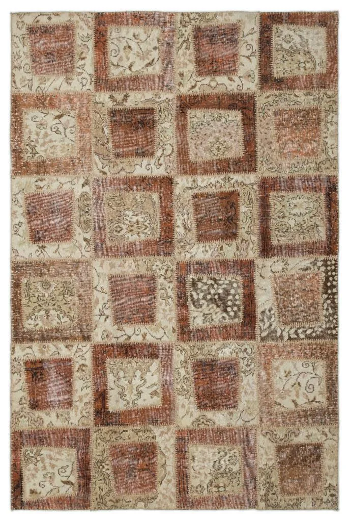 Apex Patchwork Halı Bej 21436 - görsel 1
