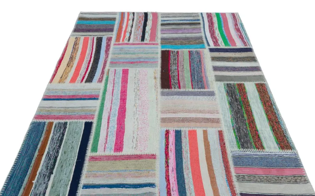 Apex Kilim Patchwork Unique Striped 25456 - görsel 3