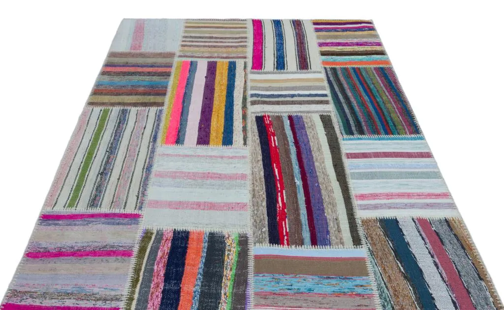 Apex Kilim Patchwork Unique Striped 25493 - görsel 3