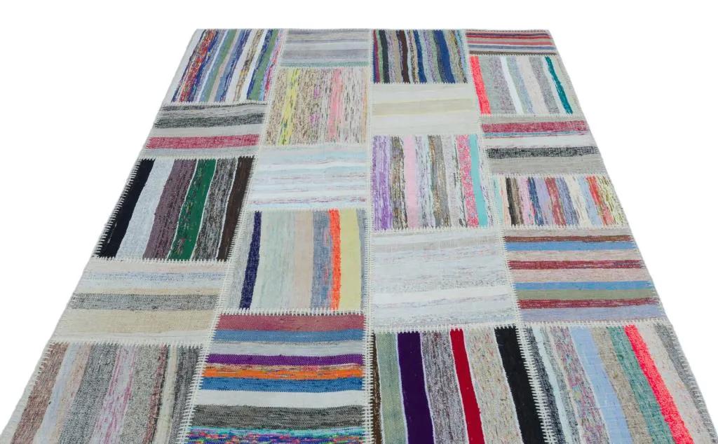 Apex Kilim Patchwork Unique Striped 25468 - görsel 3