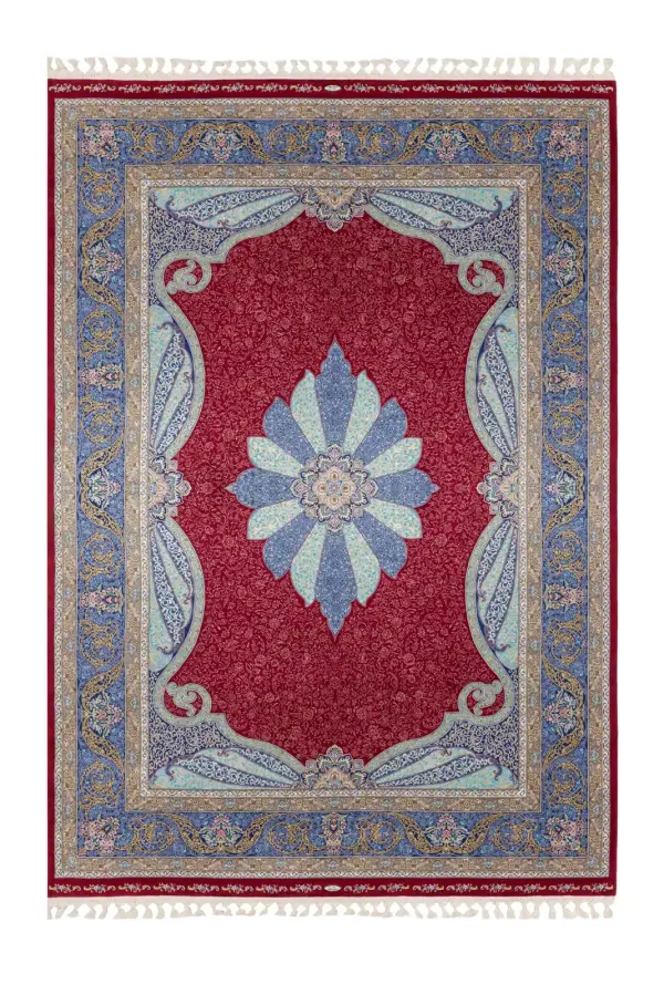 Kaftan Bordo ve Lacivert Salon Halısı KF2302