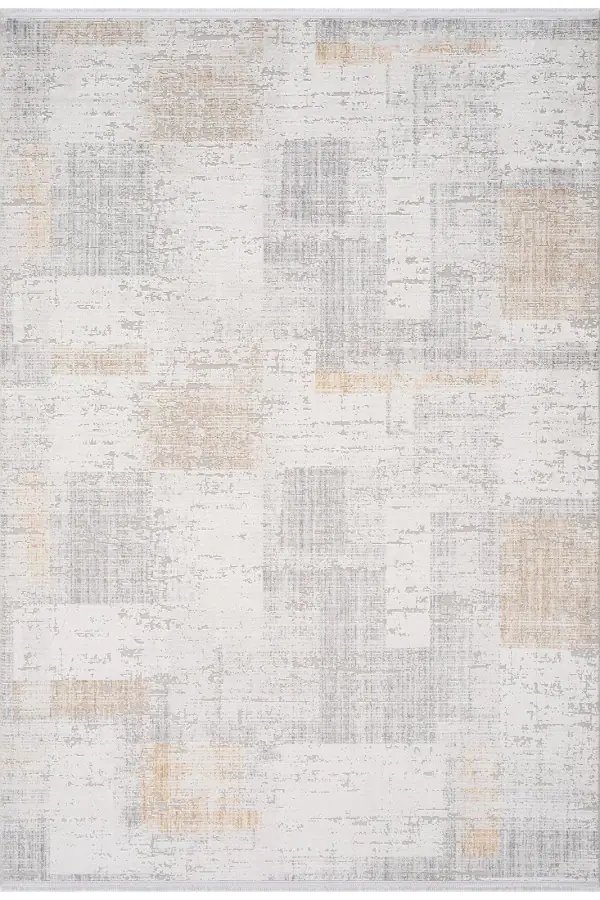 Koza Rust Gold Modern Çizgili Salon Halısı A1233C