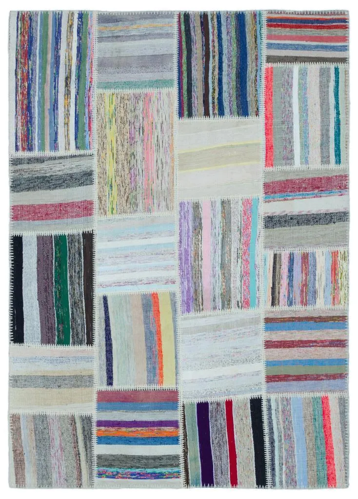Apex Kilim Patchwork Unique Striped 25468 - görsel 1