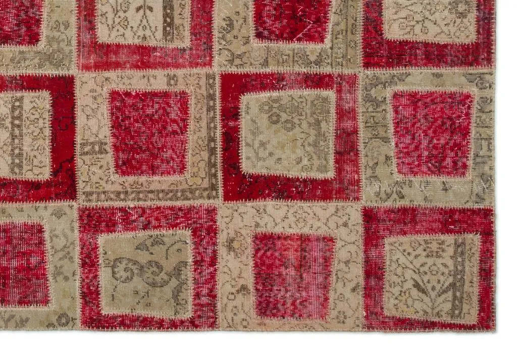 Apex Patchwork Halı Kırmızı 21045 - görsel 5